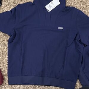 Figs Navy Blue Small 1/4 Scrub Top